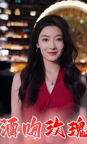 短剧酒吻玫瑰海报