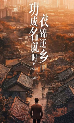 短剧《功成名就时，衣锦还乡日》海报