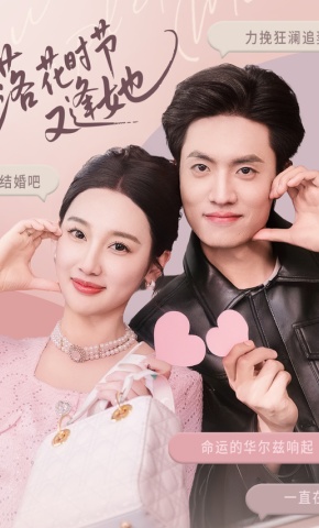 短剧《落花时节又逢她》海报