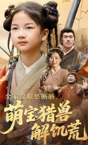 短剧《全家没粮愁断肠，萌宝猎兽解饥荒》海报