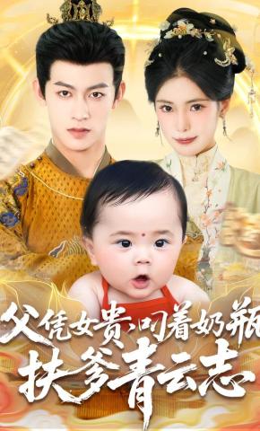 短剧《父凭女贵，叼着奶瓶扶爹青云志》海报