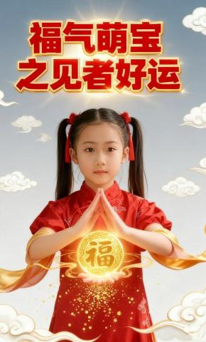 短剧《福气萌宝之见者好运》海报