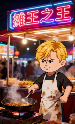 短剧《摊王之王》海报