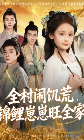 短剧《全村闹饥荒，锦鲤崽崽旺全家》海报