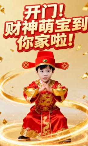 短剧《开门！财神萌宝到你家啦！》海报