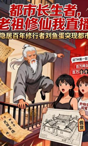 短剧《都市长生者，老祖修仙我直播》海报