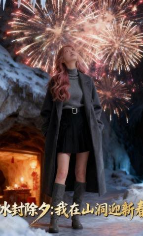 短剧《冰封除夕：我在山洞迎新春》海报