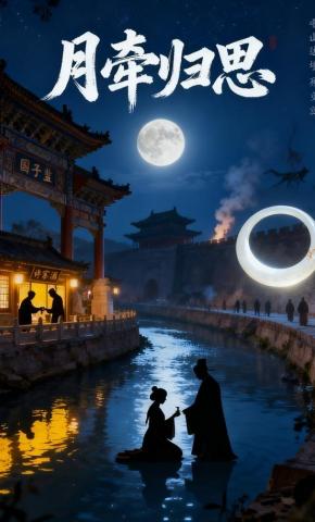 短剧《月牵归思》海报