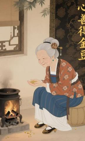 短剧《心善得金豆》海报