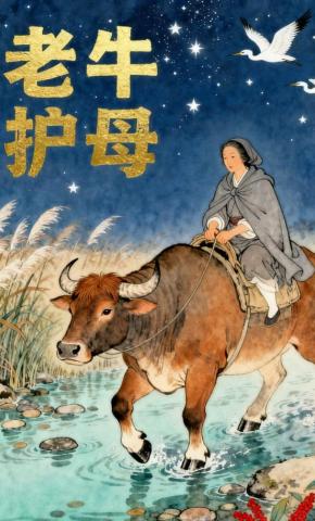 短剧《老牛护母》海报