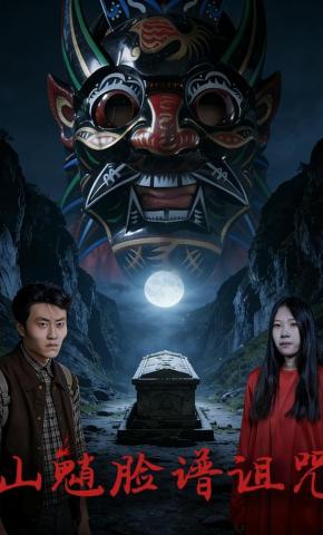 短剧山魈脸谱诅咒海报