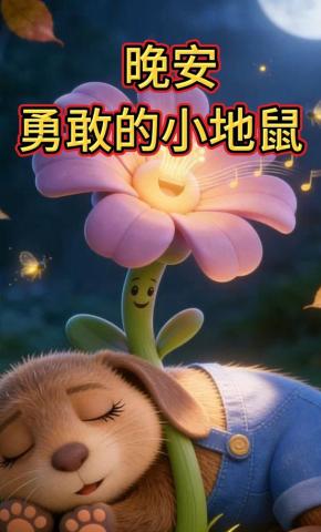 短剧《晚安，勇敢的小地鼠》海报