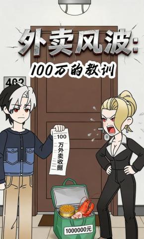 短剧《外卖风波：100万的教训》海报