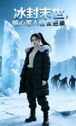 短剧《冰封末日，偏心家人自食恶果》海报