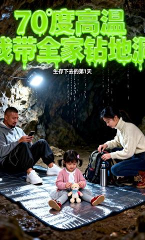 短剧《70度高温我带全家钻地洞》海报