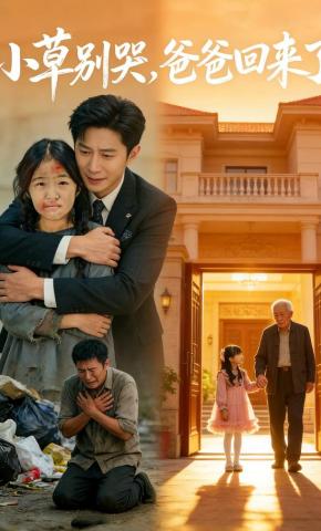 短剧《小草别哭，爸爸回来了》海报