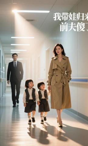 短剧《我带娃归来，前夫傻了》海报