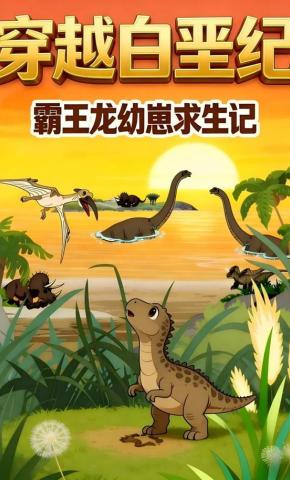 短剧《穿越白垩纪：霸王龙幼崽求生记》海报