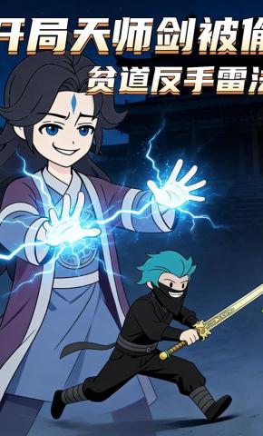 短剧《开局天师剑被偷，贫道反手雷法》海报