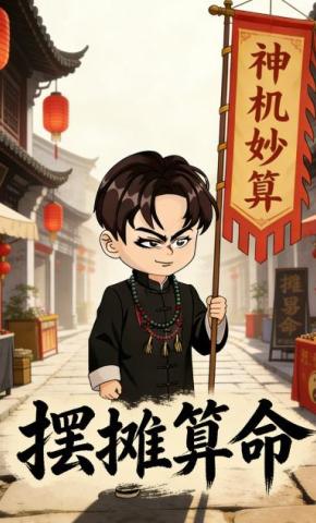 短剧《摆摊算命》海报