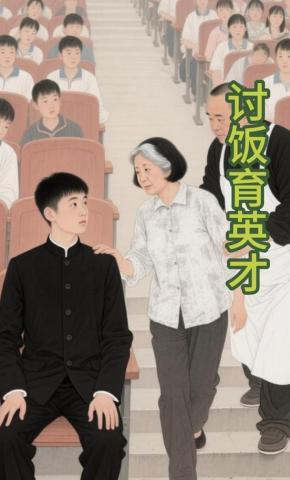 短剧《讨饭育英才》海报