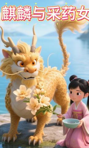 短剧《麒麟与采药女》海报