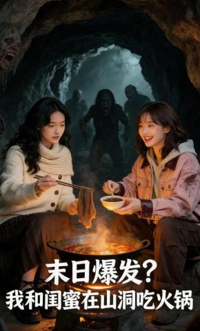 短剧《末日爆发，我和闺蜜在山洞吃火锅》海报