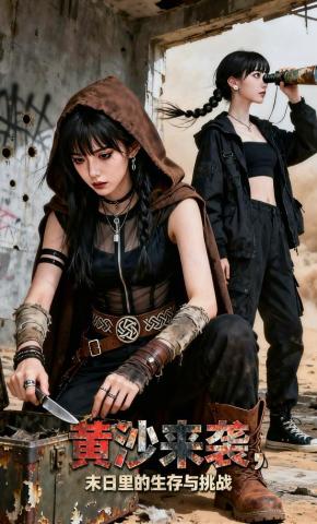 短剧《黄沙来袭，末日里的生存与挑战》海报