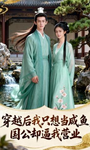 短剧《穿越后我只想当咸鱼，国公却逼我营业》海报