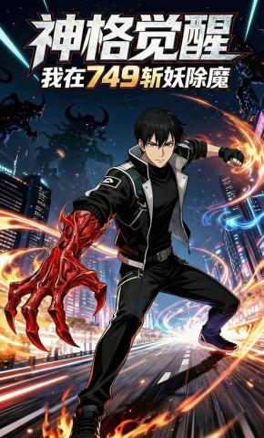 短剧《神格觉醒，我在749斩妖除魔》海报