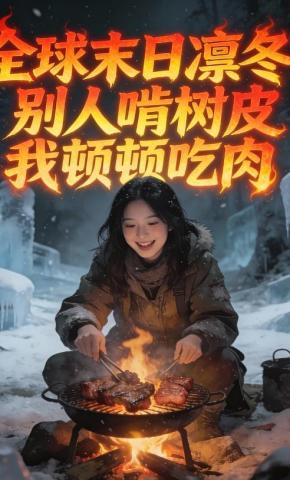 短剧《全球末日凛冬：别人啃树皮我顿顿吃肉》海报