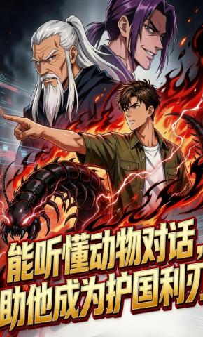 短剧《能听懂动物对话，助他成为护国利刃》海报