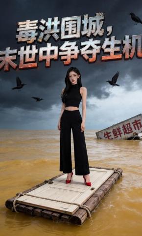 短剧《毒洪围城，末世中争夺生机》海报