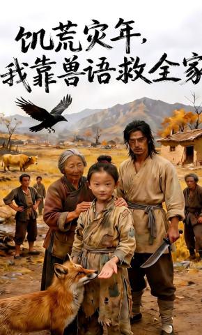 短剧《饥荒灾年，我靠兽语救全家》海报