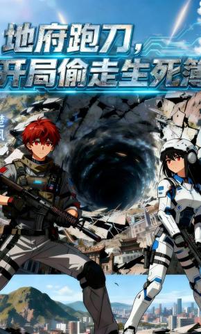 短剧《地府跑刀，开局偷走生死簿》海报