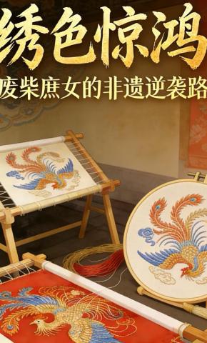 短剧《绣色惊鸿：废柴庶女的非遗逆袭路》海报