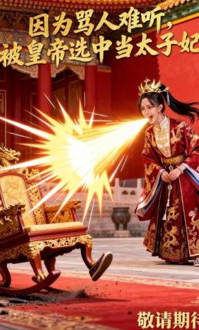 短剧《因为骂人难听，被皇帝选中当太子妃》海报