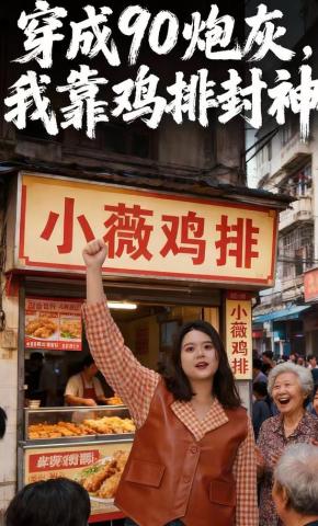 短剧《穿成90炮灰，我靠鸡排封神》海报