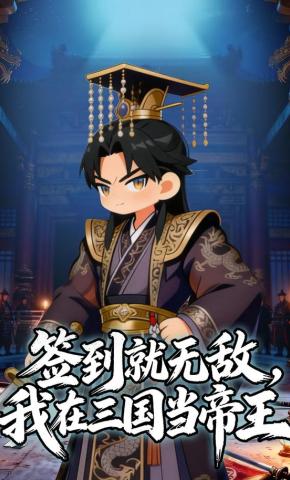 短剧《签到就无敌，我在三国当帝王》海报