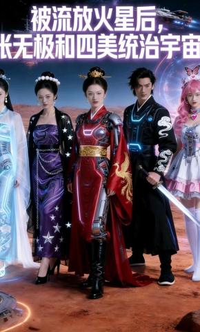 短剧《被流放火星后，张无极和四美统治宇宙》海报