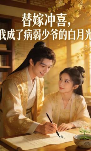 短剧《替嫁冲喜，我成了病弱少爷的白月光》海报