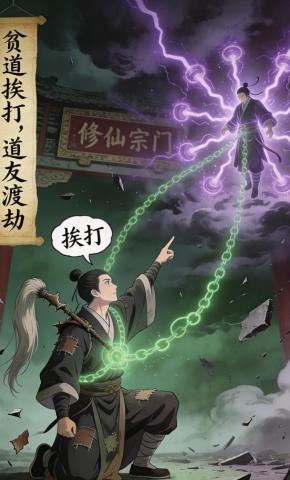 短剧《贫道挨打，道友渡劫》海报