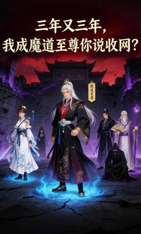 短剧《三年又三年，我成魔道至尊你说收网？》海报