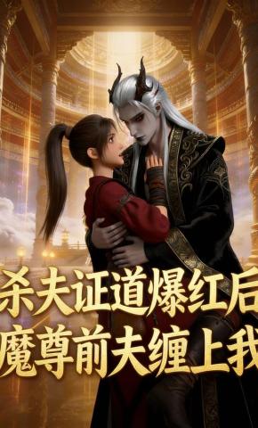 短剧《杀夫证道爆红后，魔尊前夫缠上我》海报