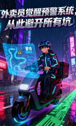 短剧《外卖员觉醒预警系统，从此避开所有坑》海报