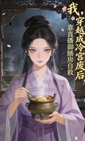 短剧《我，穿越成冷宫废后，靠直播御膳房自救》海报