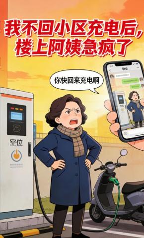 短剧《我不回小区充电后，楼上阿姨急疯了》海报