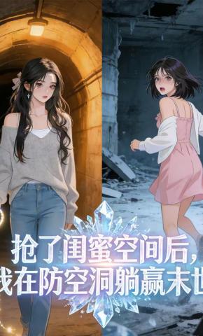 短剧《抢了闺蜜空间后，我在防空洞躺赢末世》海报