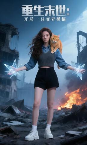 短剧《重生末世：开局一只变异橘猫》海报