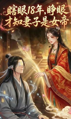 短剧《瞎眼18 年，睁眼才知妻子是女帝》海报